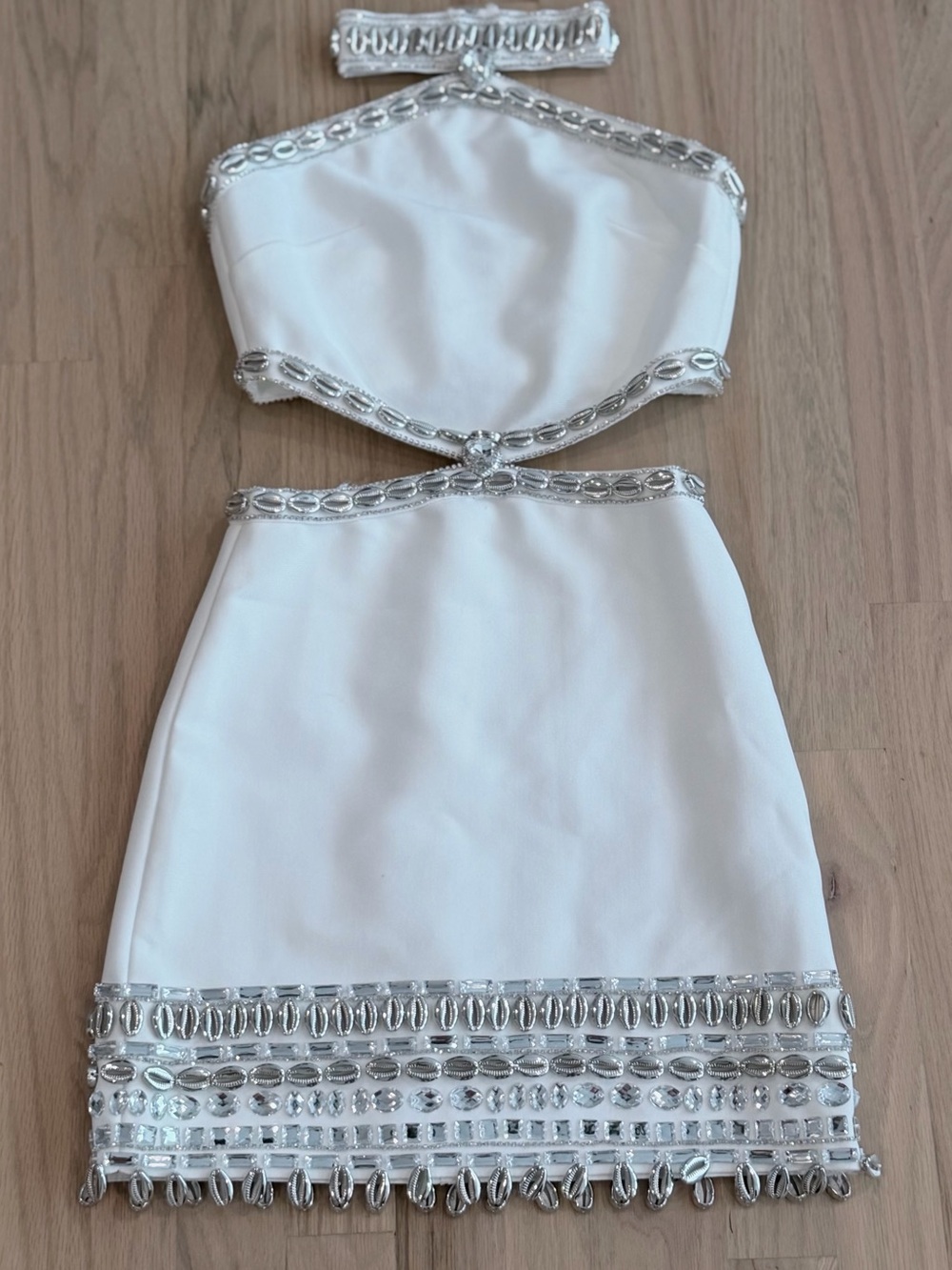 White Embellished Two-Piece Dress